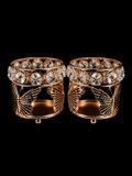 Luxury Crystal Butterfly Candle Holder Set – Rose Gold Decorative Tealight Stand (Set of 2)